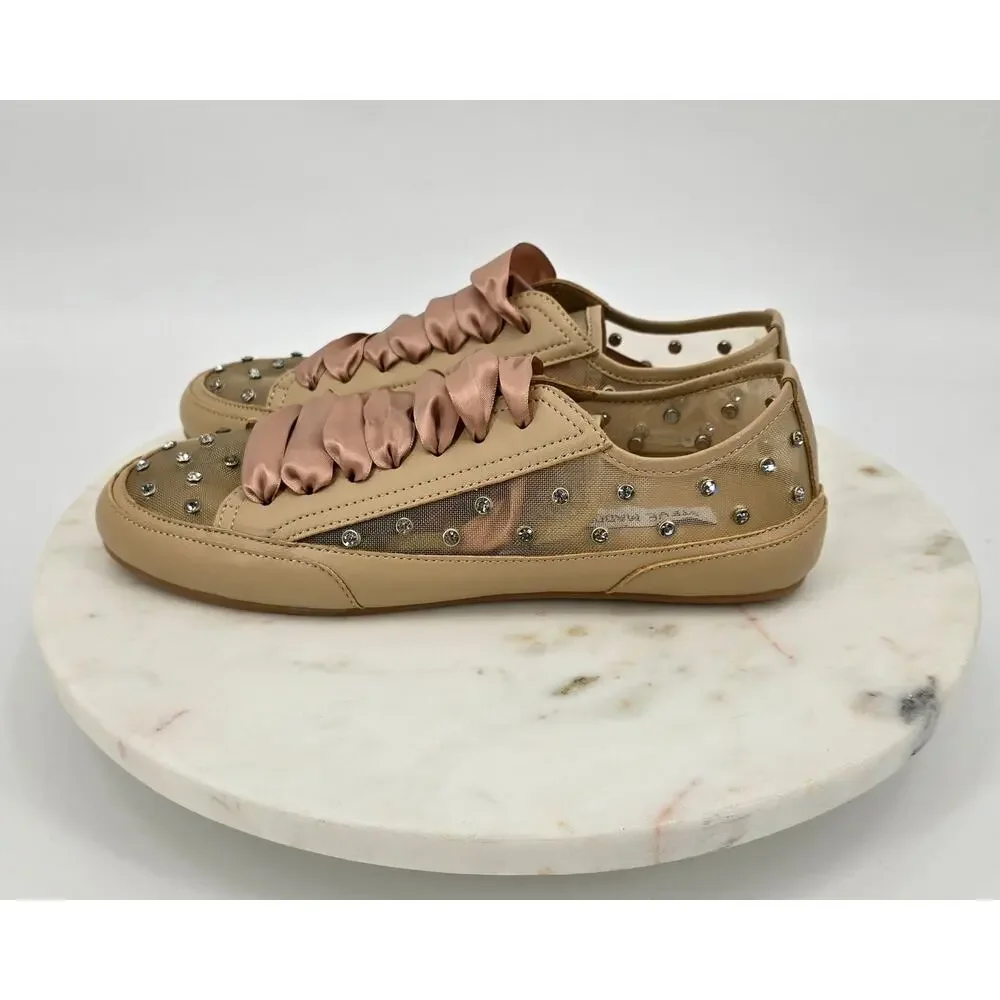 Steve Madden Tread Mauve Mesh Rhinstone Sneakers Minimalist Glam Chic